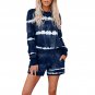 Tie-dyed Stripes Long Sleeve Shorts Lounge Set X LARGE (3036)