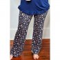Leopard Print Solid Waistband Plus Size Lounge Pants 3X (9191)