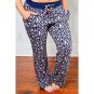 Leopard Print Solid Waistband Plus Size Lounge Pants 3X (9191)