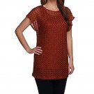 Susan Graver Metallic Lace Knit Extended Sleeve Tunic w/Solid Tank MEDIUM (2001)