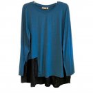LOGO by Lori Goldstein Rayon 230 Layered Top w/ Jacquard Hem X LARGE (202)