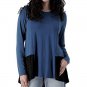 LOGO by Lori Goldstein Rayon 230 Layered Top w/ Jacquard Hem X LARGE (202)