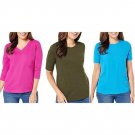 Denim & Co. Essentials Perfect Jersey Set of Three Knit Tops X SMALL (9998) Denim & Co. Essentials Perfect Jersey Set of Three Knit Tops X SMALL (9998)