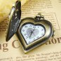 Heart Shape Pocket Watch Necklace Bronze