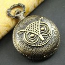 Owl Locket Pocket Watch Bronze Necklace