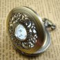 Antique Sun Pattern and Bronze Leaves Pocket Watch Necklace
