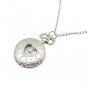 Vintage Heart Design Silver Pocket Watch Necklace