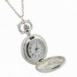 Vintage Heart Design Silver Pocket Watch Necklace