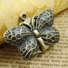 Romantic Bronze Butterfly Pocket Watch Pendant Necklace