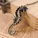 Steampunk Bronze Big Seahorse Necklace Pendant