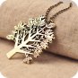 Bronze Bohemian Style Tree With Small Birds On The Branches Big Pendant Necklace