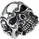 Stainless Steel Skull Ring with Skulls on the sides Size10 (SSR10)