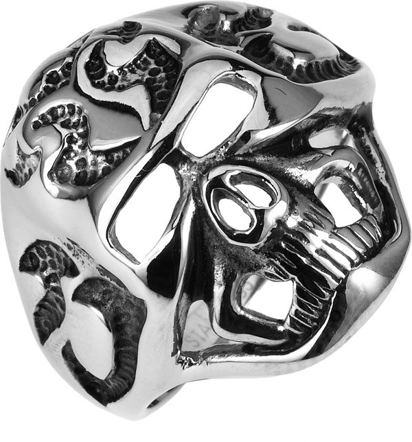 Stainless Steel Casting Skulls Ring with NO EYES Size12 (SSR15)