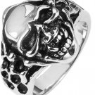 Stainless Steel Evil laugh Skull Ring Size8 (SSR18)