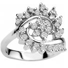 Sterling Silver .925 Platinum plated Engagement Wedding Ring Set Sizes 5-8 CZR28