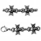 Stainless Steel Skull Head Bracelet in sizes 8" & 9" (SSBR117)