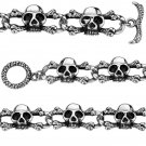 Stainless Steel Skull Head Bracelet in sizes 8" & 9" (SSBR116)