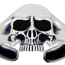 Stainless Steel Plain Skull Cuff Bangle (SSBR207)
