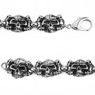 Stainless Steel Skull Head Bracelet in sizes 8" & 9" (SSBR114)