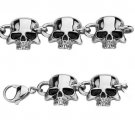 Stainless Steel Skull Head Bracelet in sizes 8" & 9" (SSBR110)