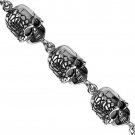 Stainless Steel Skull Head Bracelet in sizes 8" & 9" (SSBR106)