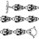 Stainless Steel Skull Head Bracelet in sizes 8" & 9" (SSBR105)