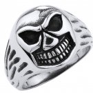 Stainless Steel Smiling Lady Skull Ring  in sizes 6-10 (SSR215)