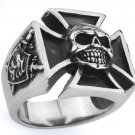STAINLESS STEEL 316L MEN IRON CROSS RING, SIZE 9 (SSR90)