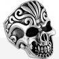 Sterling Silver Smiling Skull Ring sizes 10 to 15  (TR105)
