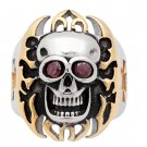 Stainless Steel 316L Men Two Tone Skull Ring Sizes 9-14 (SSR239)