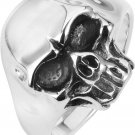 Stainless Steel Skull Ring in Size10 (SSR33)