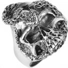 Stainless Steel Skull Ring with With Snake on Skull Size14 (SSR47)
