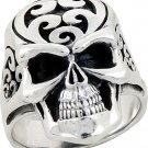 Stainless Steel Skull Ring with Flaming Head Size11 (SSR62)
