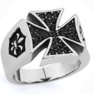STAINLESS STEEL 316L IRON CROSS RING, SIZE 10 (SSR86)