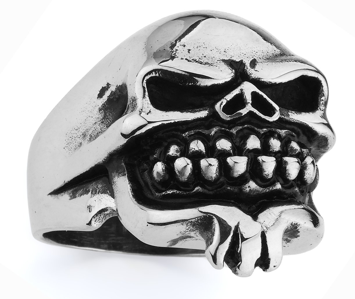 STAINLESS STEEL 316L MEN SKULL RING, SIZE 14 (SSR104)