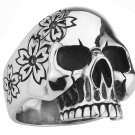 STAINLESS STEEL 316L MEN SKULL RING, SIZE 14 (SSR123)