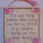 Auntie Sister Gift Plaque Sign Present Wood Handmade