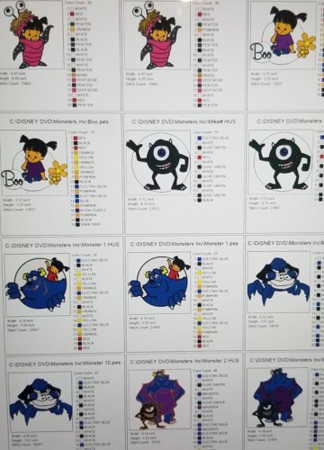 Monsters Inc Embroidery Designs
