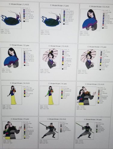 Mulan Embroidery Designs