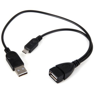 2 in 1 Male Micro 5Pin USB + USB2.0 to USB OTG Short Cable with Data Transfer Charger (114147801)