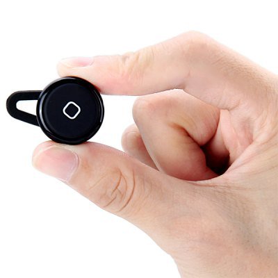 Black Mini Wireless Bluetooth Earphone Ear-hook Headset with Mic for Smartphone Tablet PC(EN0069701)