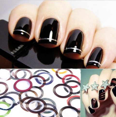 30 Pcs Metallic Yarn Line Rolls Striping Tape Nail Art Decoration Sticker Tools(TOM-H10830)