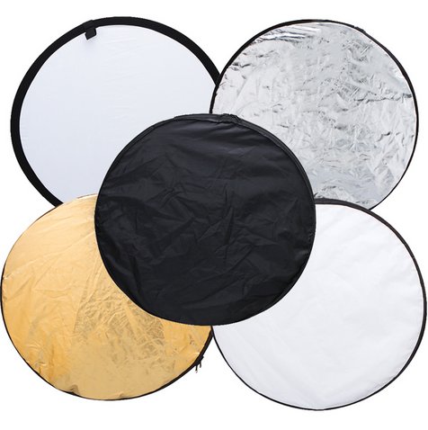 5 in 1 Portable Collapsible Light Round Photography Reflector for Studio Multi Photo Disc