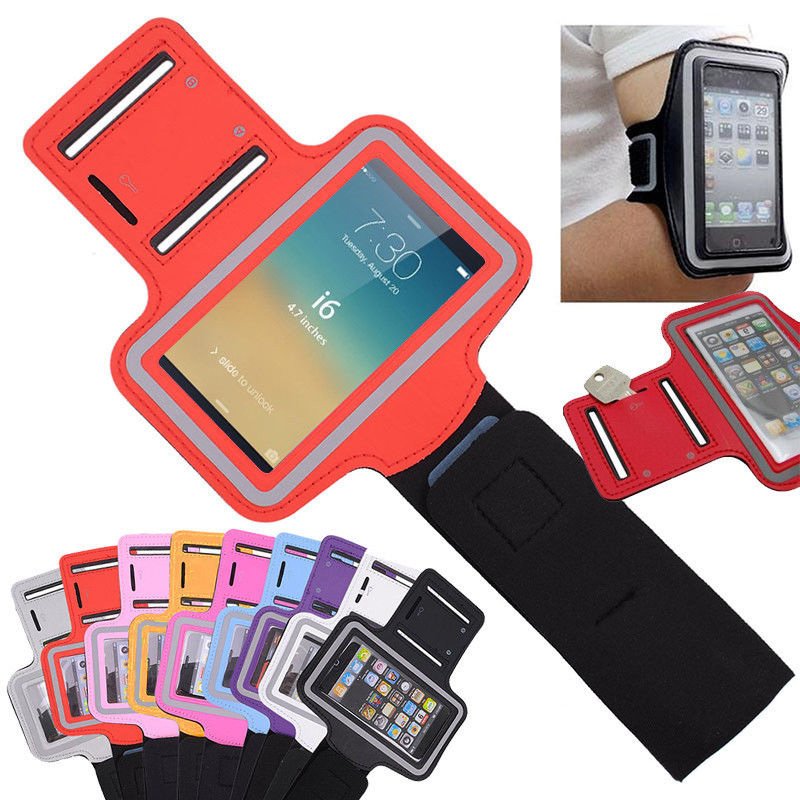 Red Sports Armband Gym Running Jog Case Arm Holder for iPhone 6 Samsung Galaxy S4/S3