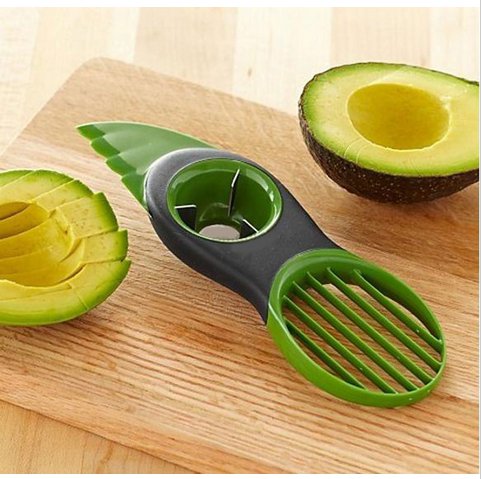 3-in-1 Avocado Slicer Splits Plastic Slices Sharp Durable Blade Fruit Pitter (BICP053881)