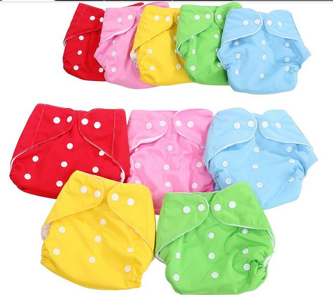 1 PC Baby Pocket Diapers Random Color + 6PCS Baby Cloth Diaper Nappy (BICP011450)