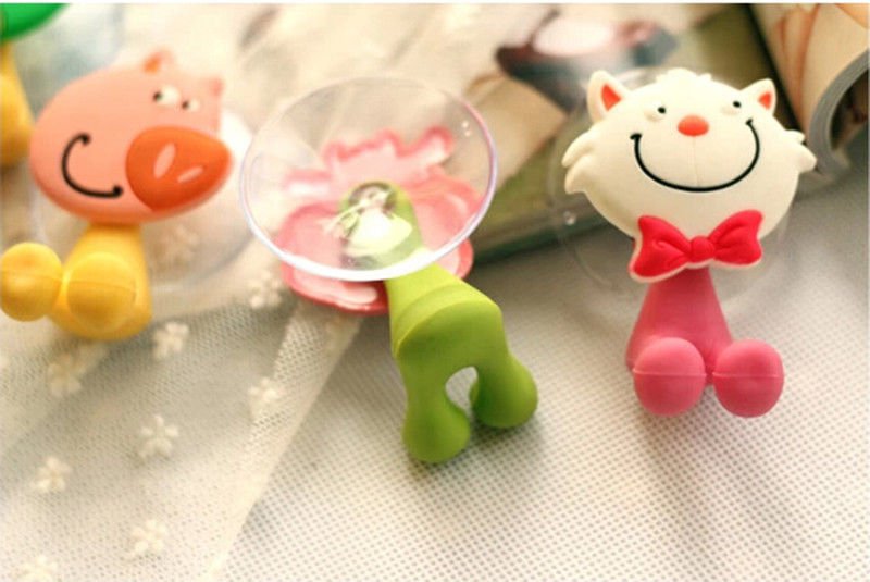 1 Pcs Cat Silicone Toothbrush Holder Family Set Wall Bathroom Hanger Sucker Cup sh