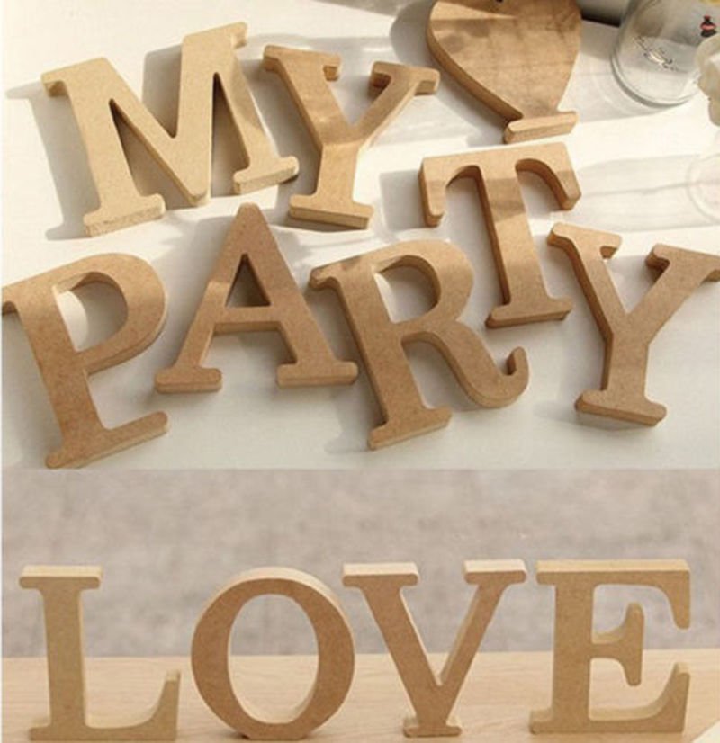 "M" 1 Pcs Wooden Letter M Alphabet Word Free Standing Wedding Party Home Decor(261601445657)
