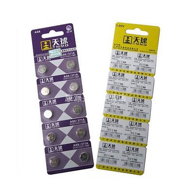 10pcs AG6 370 371 LR920 SR920 SR920SW SR921 Button Cell Coin Battery(261536082192)