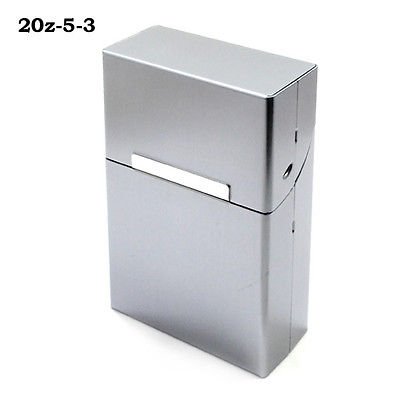 Silver Travel Magnetic Cigar 20PCS Cigarette Case Holder Pocket Aluminum Box (261243098542)